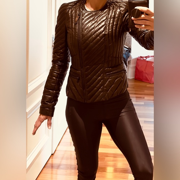 Veste en cuir et duvet noir Rudsak COLLECTION jacket - Picture 6 of 8